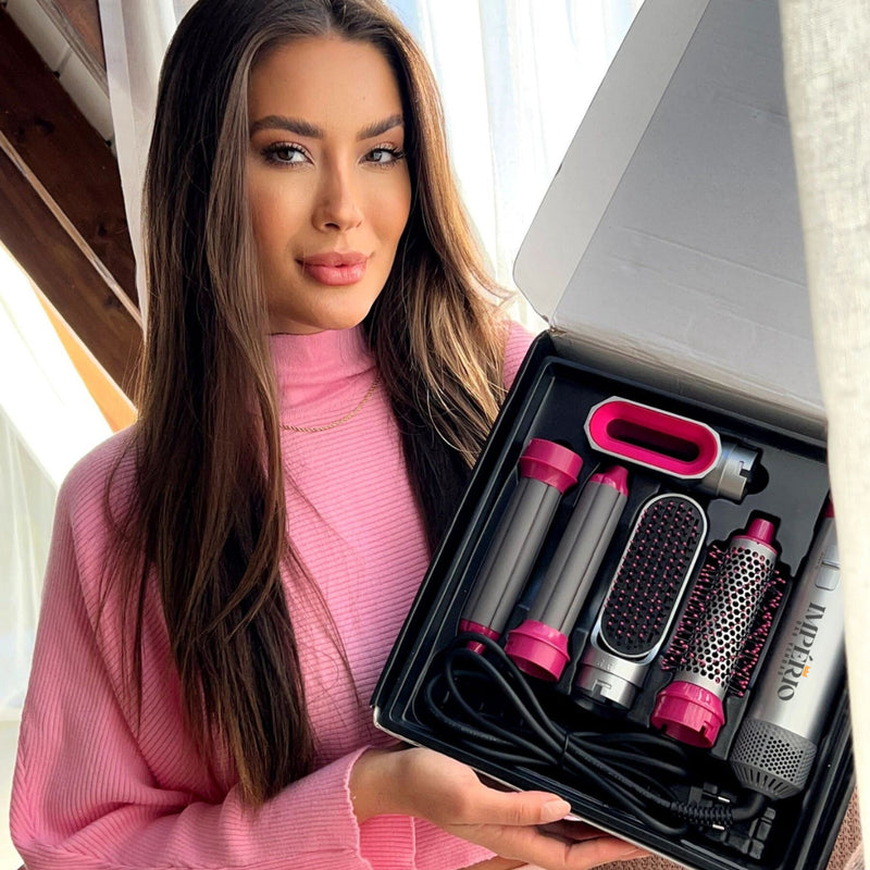 Escova Modeladora 5 em 1 LuxBrush Com Super Tecnologia de Íons + Brinde